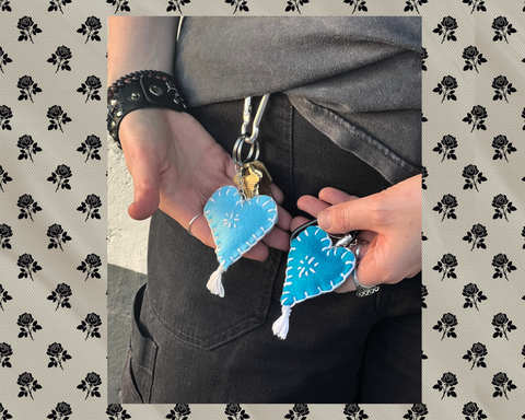 'Ocean Eyes' Heart Keychain Pair