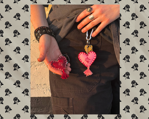 'Besties' Heart Keychain Pair